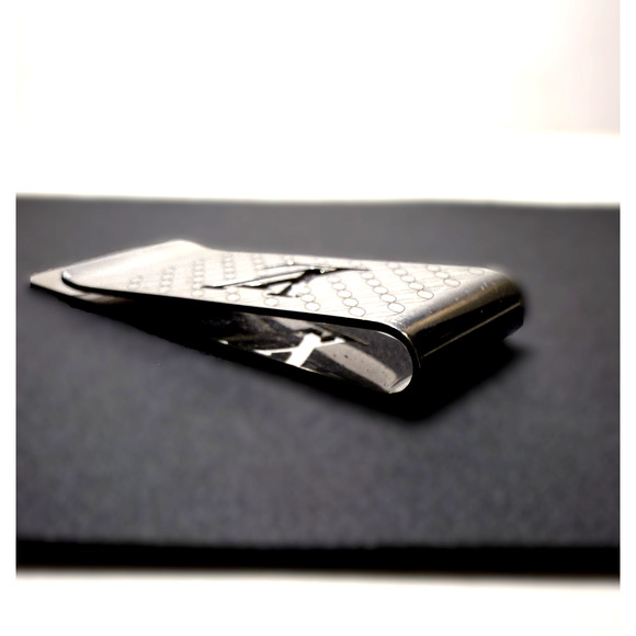 Louis Vuitton Silver Money Clip Champs Elysees Metal LV Logo With Box M65041 - Picture 4 of 6